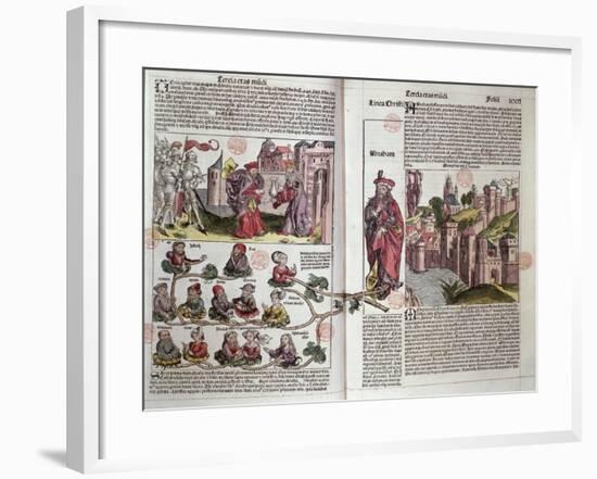 Abraham and His Descendants, from the Nuremberg Chronicle by Hartmann Schedel-null-Framed Giclee Print