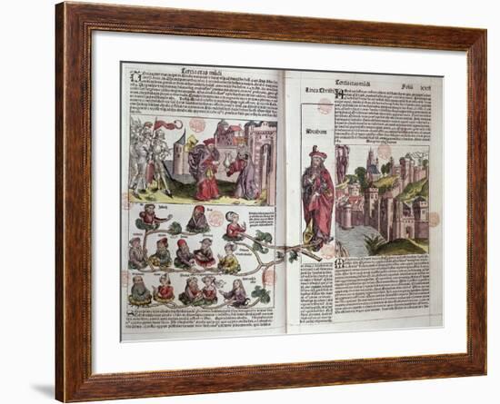 Abraham and His Descendants, from the Nuremberg Chronicle by Hartmann Schedel-null-Framed Giclee Print