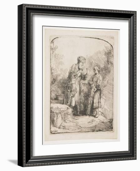 Abraham and Isaac, 1645-Rembrandt van Rijn-Framed Giclee Print