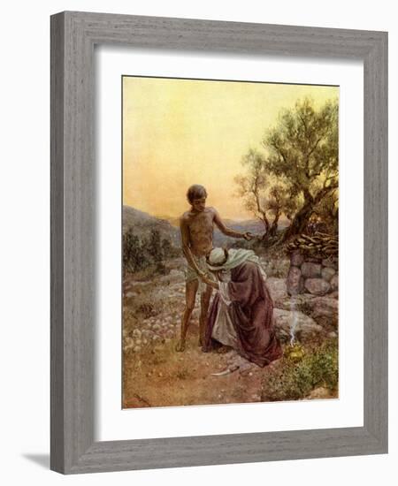 Abraham and Isaac at Mount Moriah - Bible-William Brassey Hole-Framed Giclee Print