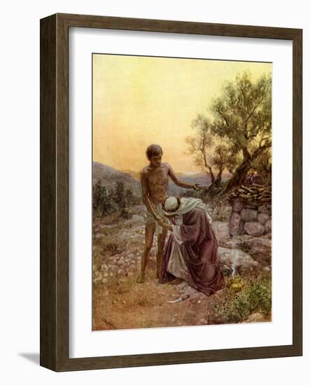 Abraham and Isaac at Mount Moriah - Bible-William Brassey Hole-Framed Giclee Print