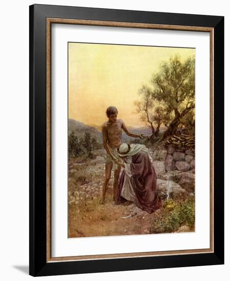 Abraham and Isaac at Mount Moriah - Bible-William Brassey Hole-Framed Giclee Print