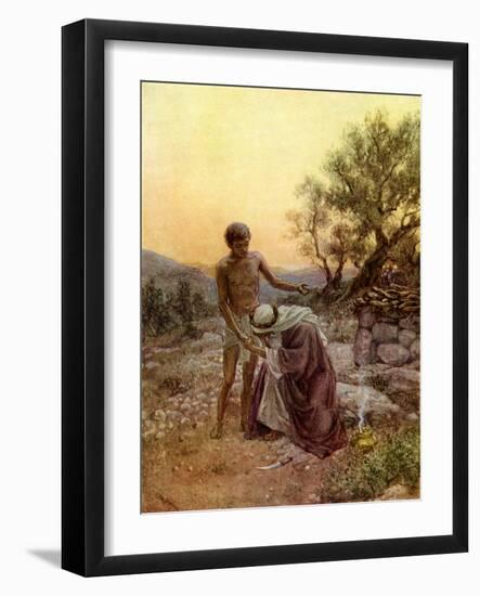 Abraham and Isaac at Mount Moriah - Bible-William Brassey Hole-Framed Giclee Print