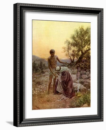 Abraham and Isaac at Mount Moriah - Bible-William Brassey Hole-Framed Giclee Print