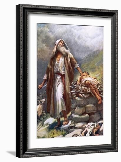 Abraham and Isaac-Harold Copping-Framed Giclee Print