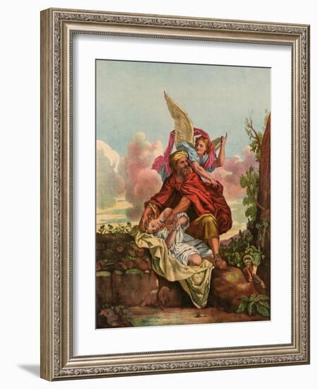 Abraham and Isaac-Eugene Ronjat-Framed Art Print