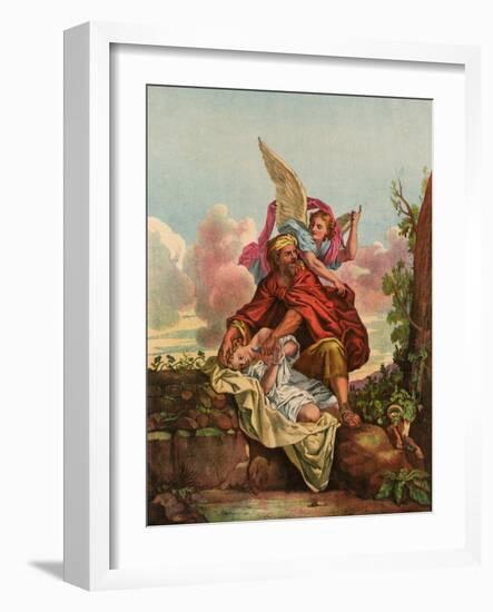 Abraham and Isaac-Eugene Ronjat-Framed Art Print