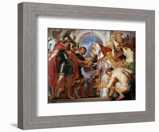 Abraham and Melchisedech, 1615-1618-Peter Paul Rubens-Framed Giclee Print