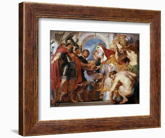 Abraham and Melchisedech, 1615-1618-Peter Paul Rubens-Framed Giclee Print