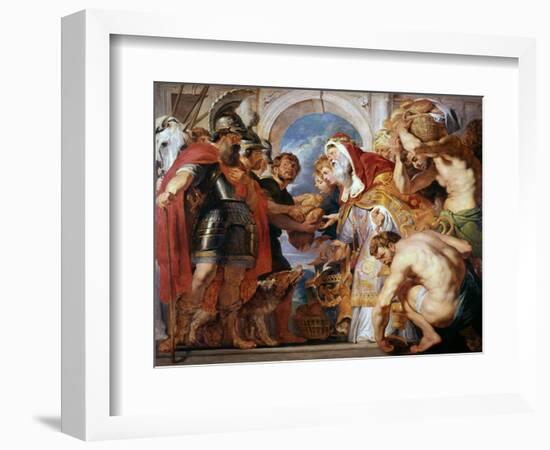 Abraham and Melchisedech, 1615-1618-Peter Paul Rubens-Framed Giclee Print