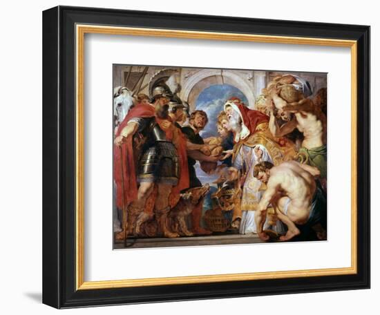 Abraham and Melchisedech, 1615-1618-Peter Paul Rubens-Framed Giclee Print