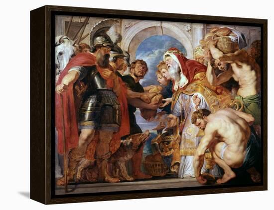 Abraham and Melchisedech, 1615-1618-Peter Paul Rubens-Framed Premier Image Canvas