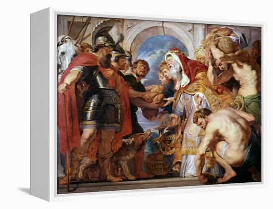 Abraham and Melchisedech, 1615-1618-Peter Paul Rubens-Framed Premier Image Canvas