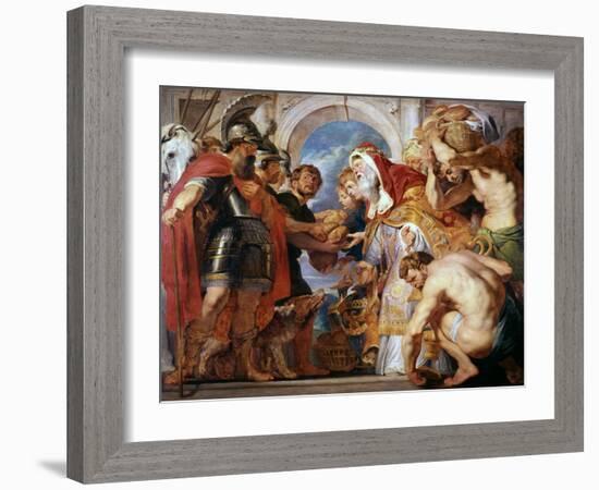 Abraham and Melchisedech, 1615-1618-Peter Paul Rubens-Framed Giclee Print