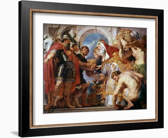 Abraham and Melchisedech, 1615-1618-Peter Paul Rubens-Framed Giclee Print