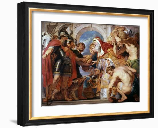 Abraham and Melchisedech, 1615-1618-Peter Paul Rubens-Framed Giclee Print