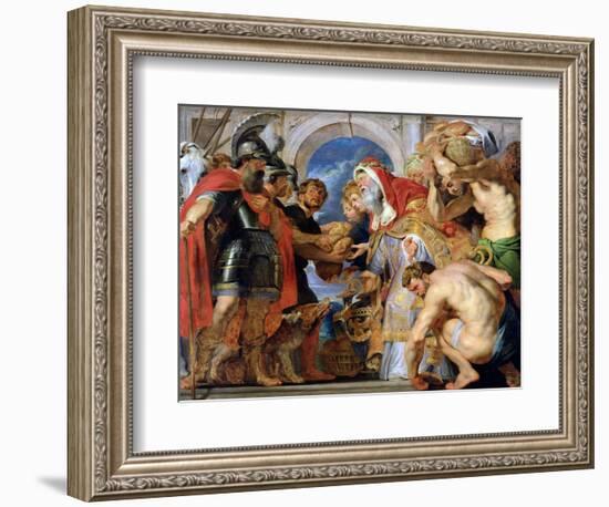 Abraham and Melchizedek, 1615-18-Peter Paul Rubens-Framed Giclee Print