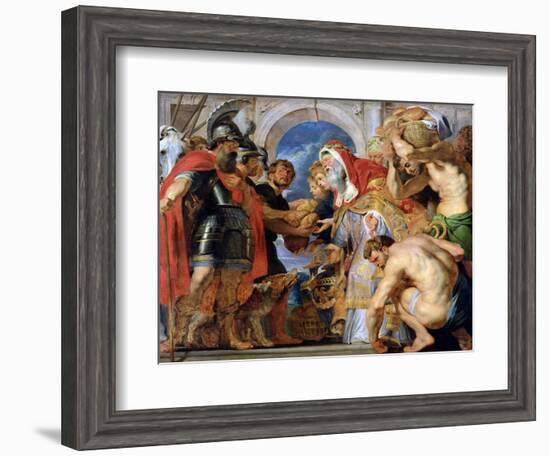 Abraham and Melchizedek, 1615-18-Peter Paul Rubens-Framed Giclee Print