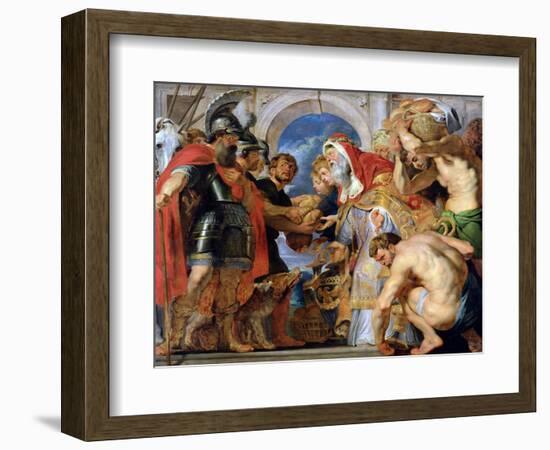 Abraham and Melchizedek, 1615-18-Peter Paul Rubens-Framed Giclee Print