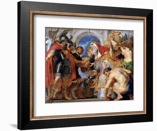 Abraham and Melchizedek, 1615-18-Peter Paul Rubens-Framed Giclee Print