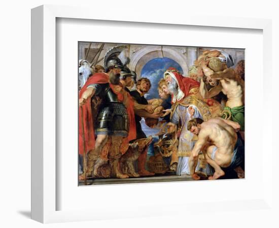 Abraham and Melchizedek, 1615-18-Peter Paul Rubens-Framed Giclee Print