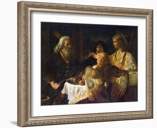 Abraham and the Three Angels, 1630S-Rembrandt van Rijn-Framed Giclee Print