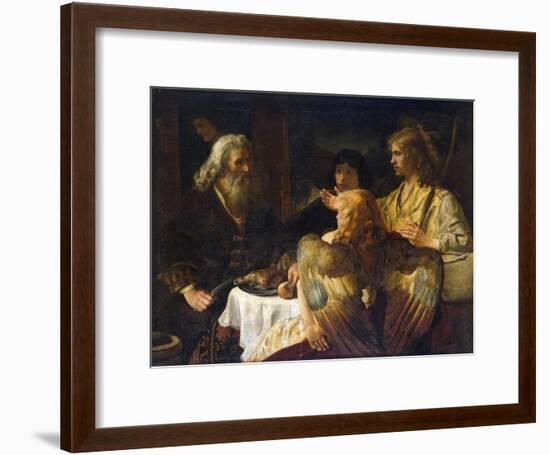Abraham and the Three Angels, 1630S-Rembrandt van Rijn-Framed Giclee Print