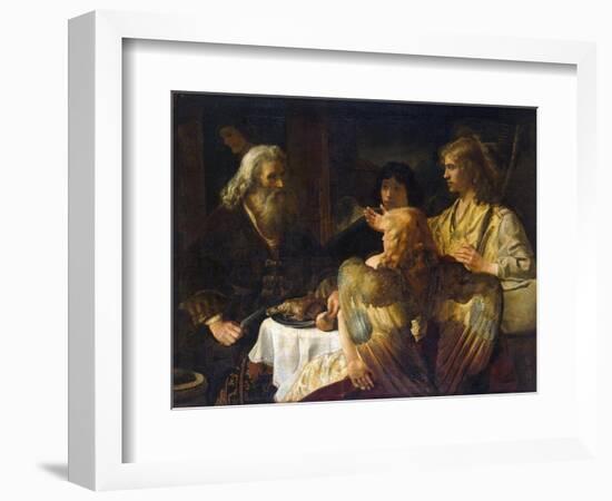 Abraham and the Three Angels, 1630S-Rembrandt van Rijn-Framed Giclee Print