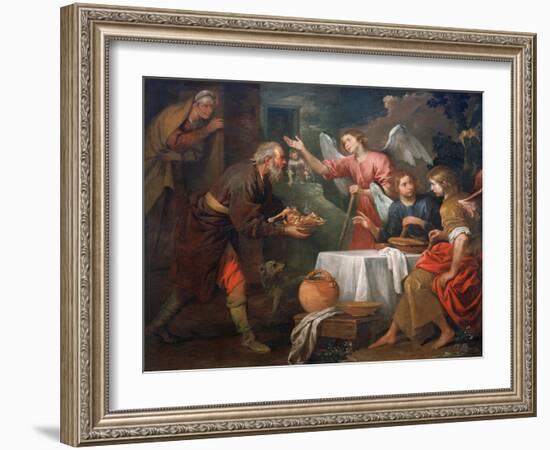 Abraham and the Three Angels, 1660–69-Giovanni Andrea di Ferrari-Framed Giclee Print
