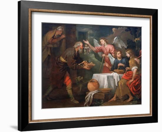 Abraham and the Three Angels, 1660–69-Giovanni Andrea di Ferrari-Framed Giclee Print