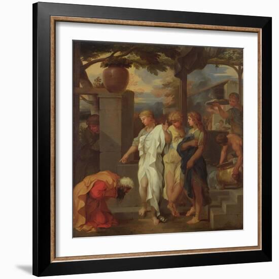 Abraham and the Three Angels (Oil on Canvas)-Sebastien Bourdon-Framed Giclee Print