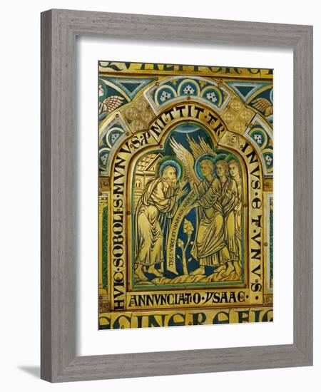 Abraham and the Three Angels, Verdun Altar, Begun 1181, Enamel-Nicholas of Verdun-Framed Giclee Print