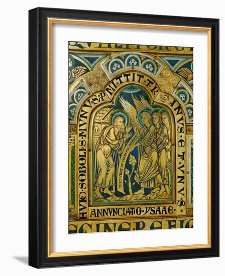 Abraham and the Three Angels, Verdun Altar, Begun 1181, Enamel-Nicholas of Verdun-Framed Giclee Print