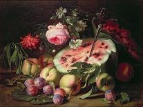 Still Life with Cherries, Watermelon, Peaches, Apricots, Plums, Pomegranates and Figures, 17Th Cent-Abraham Brueghel-Framed Giclee Print