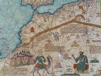 Panel 4 Caravans Crossing the Urals on the Way to Cathay, from the Catalan Atlas of Charles V-Abraham Cresques-Framed Giclee Print