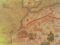 Panel 4 Caravans Crossing the Urals on the Way to Cathay, from the Catalan Atlas of Charles V-Abraham Cresques-Giclee Print