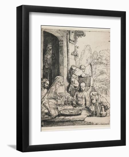 Abraham Entertaining the Angels, 1656-Rembrandt van Rijn-Framed Giclee Print