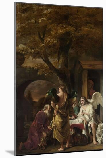 Abraham Entertaining the Three Angels-Ferdinand Bol-Mounted Art Print