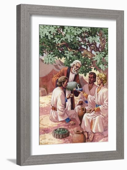 Abraham Entertaining the Three Strangers-Pat Nicolle-Framed Giclee Print