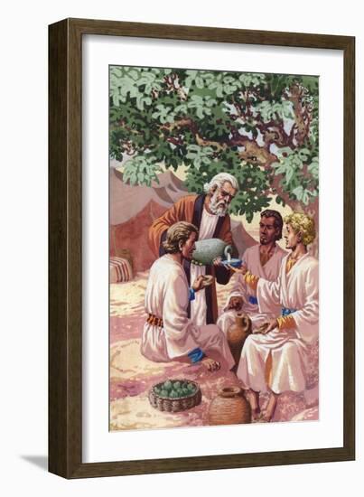 Abraham Entertaining the Three Strangers-Pat Nicolle-Framed Giclee Print