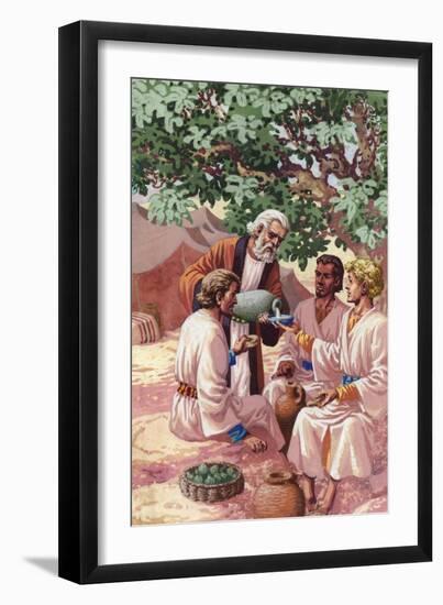 Abraham Entertaining the Three Strangers-Pat Nicolle-Framed Giclee Print