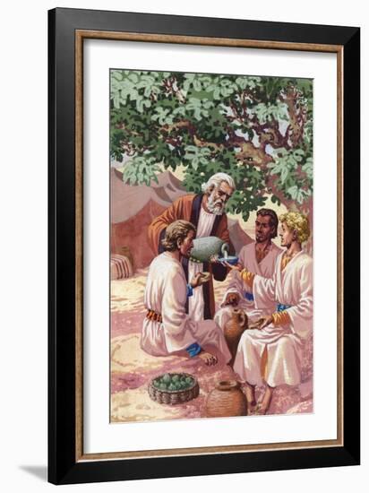 Abraham Entertaining the Three Strangers-Pat Nicolle-Framed Giclee Print