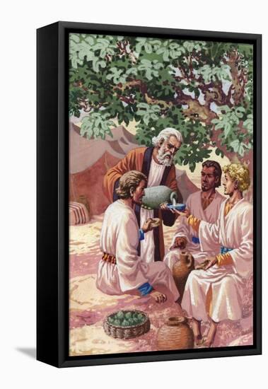 Abraham Entertaining the Three Strangers-Pat Nicolle-Framed Premier Image Canvas
