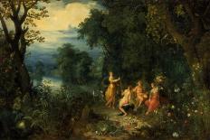 A Landscape with Wood; Diana Offers a Hare to a Nymph; Silenus and Ceres in Foreground, C1614-Abraham Govaerts-Giclee Print