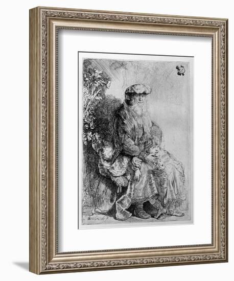 Abraham Holding Young Isaac, C.1637 (Etching)-Rembrandt van Rijn-Framed Giclee Print