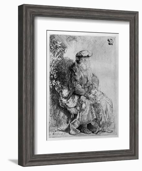 Abraham Holding Young Isaac, C.1637 (Etching)-Rembrandt van Rijn-Framed Giclee Print