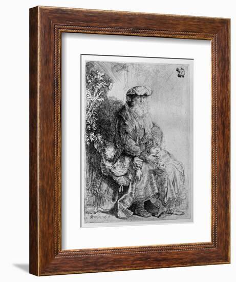Abraham Holding Young Isaac, C.1637 (Etching)-Rembrandt van Rijn-Framed Giclee Print