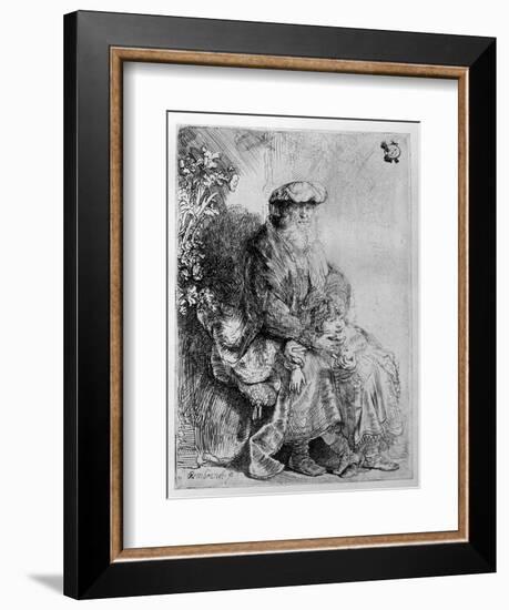 Abraham Holding Young Isaac, C.1637 (Etching)-Rembrandt van Rijn-Framed Giclee Print