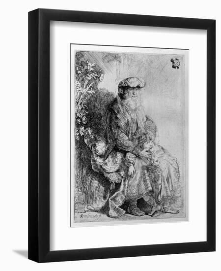 Abraham Holding Young Isaac, C.1637 (Etching)-Rembrandt van Rijn-Framed Giclee Print