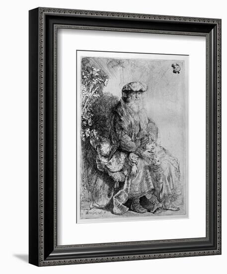 Abraham Holding Young Isaac, C.1637 (Etching)-Rembrandt van Rijn-Framed Giclee Print